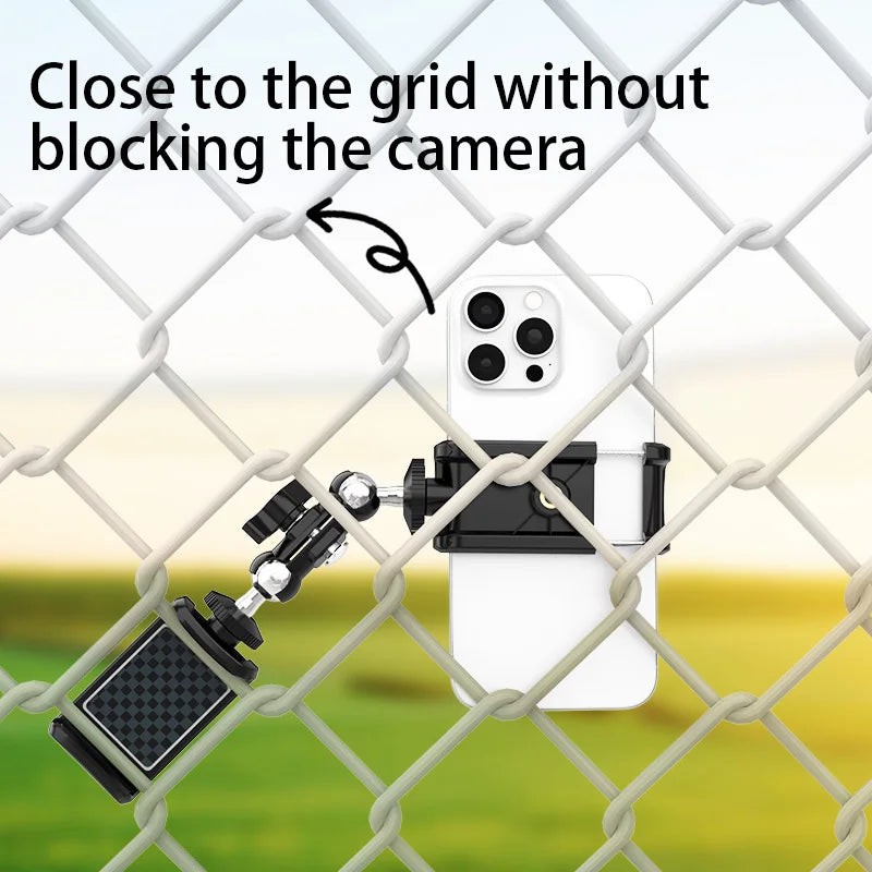 Cell Phone Fence Mount for Phone, GoPro, Insta360, and Other Action Cameras, Mevo Start for Baseball Softball Tennis Recording