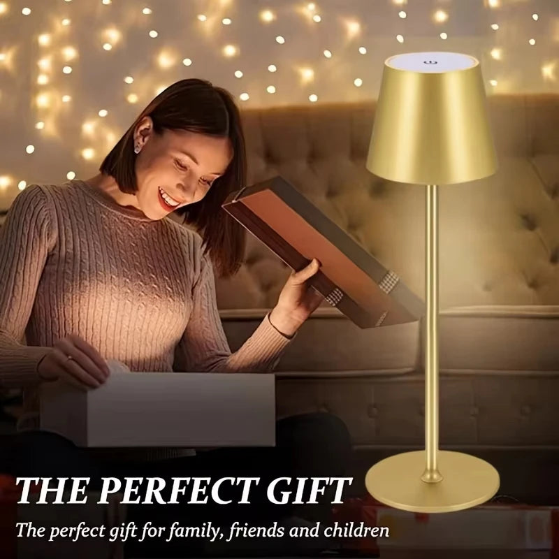 Lámparas de mesa LED inalámbricas regulables en 3 niveles, luz nocturna táctil recargable por USB, lámpara de escritorio LED para habitación, estudio, oficina, bares, café