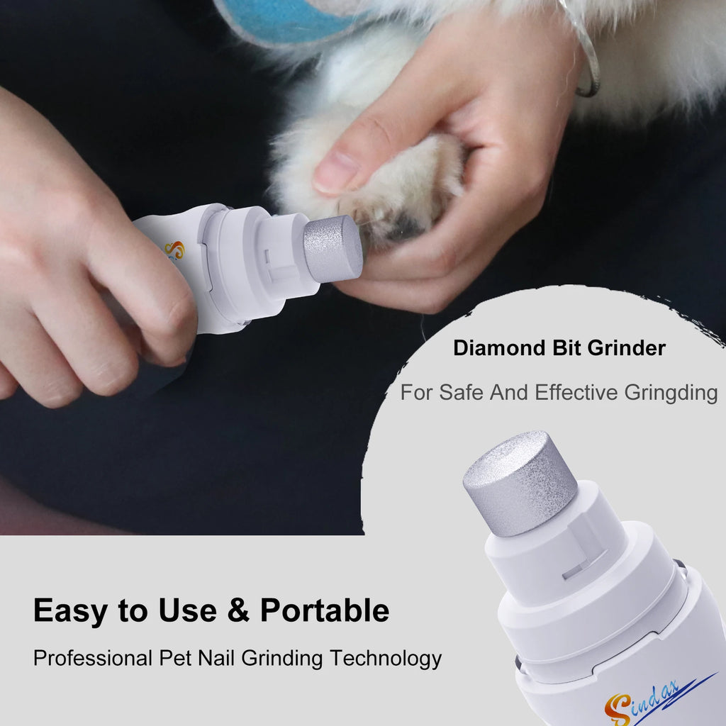Lima de uñas eléctrica para perros USB recargable, cortauñas y limador de garras para mascotas sin dolor