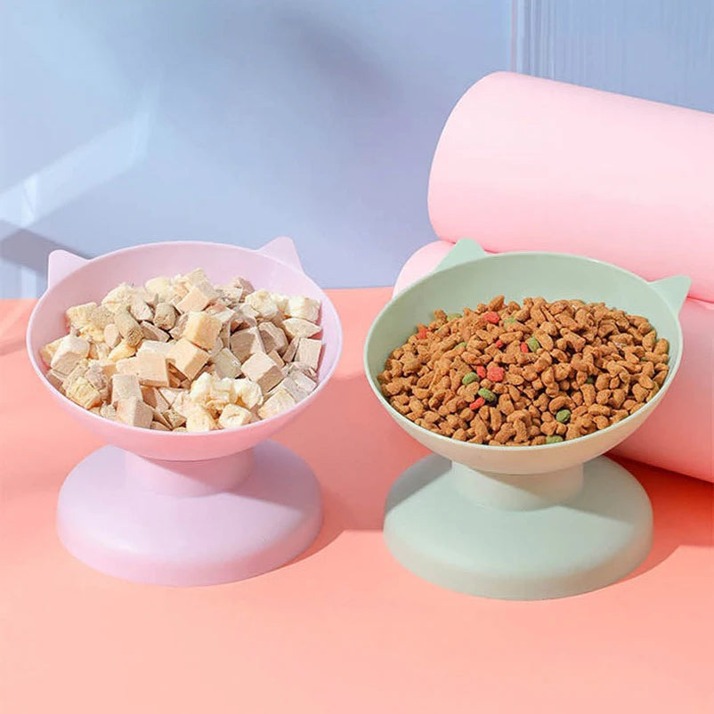 Nuevo cuenco para mascotas de gato y perro, cuenco elevado para perros, cuenco de comida y agua para gatos con protector de cuello de 45°, cuenco de alimentación para mascotas anti-vuelco de doble asa