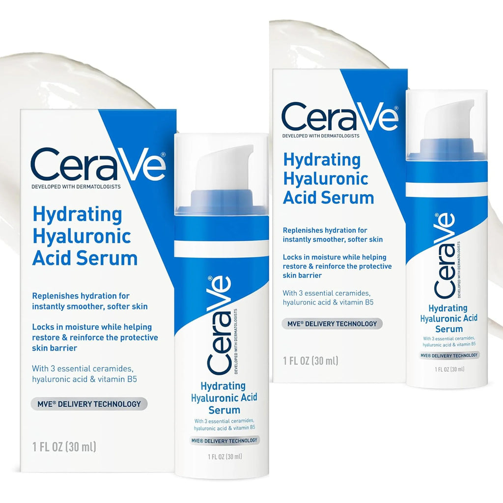 CeraVe - Suero Facial de Ácido Hialurónico con Vitamina B5 y Ceramidas, Suero Facial Hidratante para Piel Seca, Sin Fragancia, 29 ml