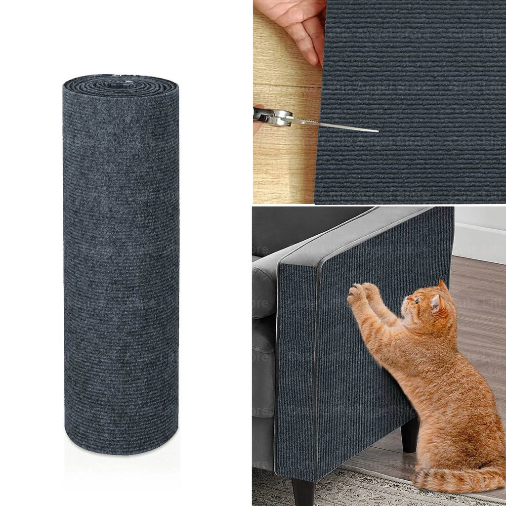40x300cm Cat Scratcher Sofa Protector Cats Scratcher Pad Board Protection Trimmable Self-adhesive Carpet DIY Cat Scratch Mat