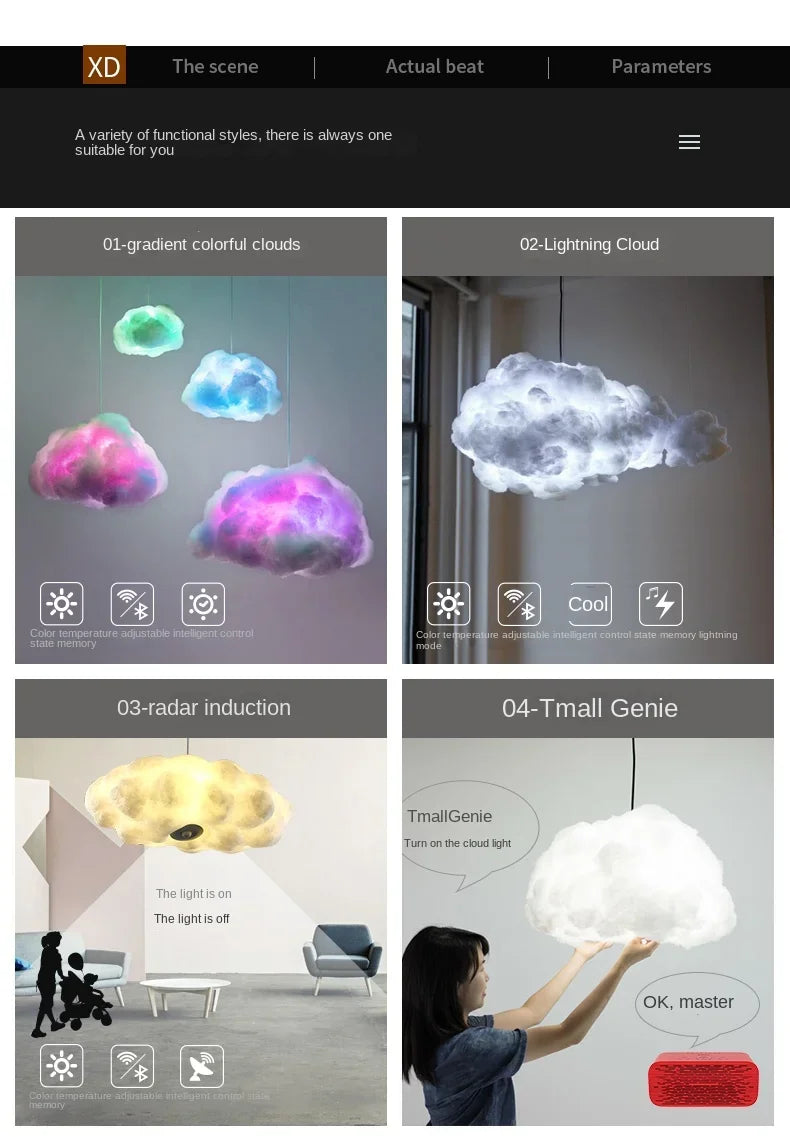 Lámpara Colgante Moderna de Nubes, Lámpara Colgante Blanca para Cafetería, Tienda de Ropa, Dormitorio Comercial, Sala de Estar