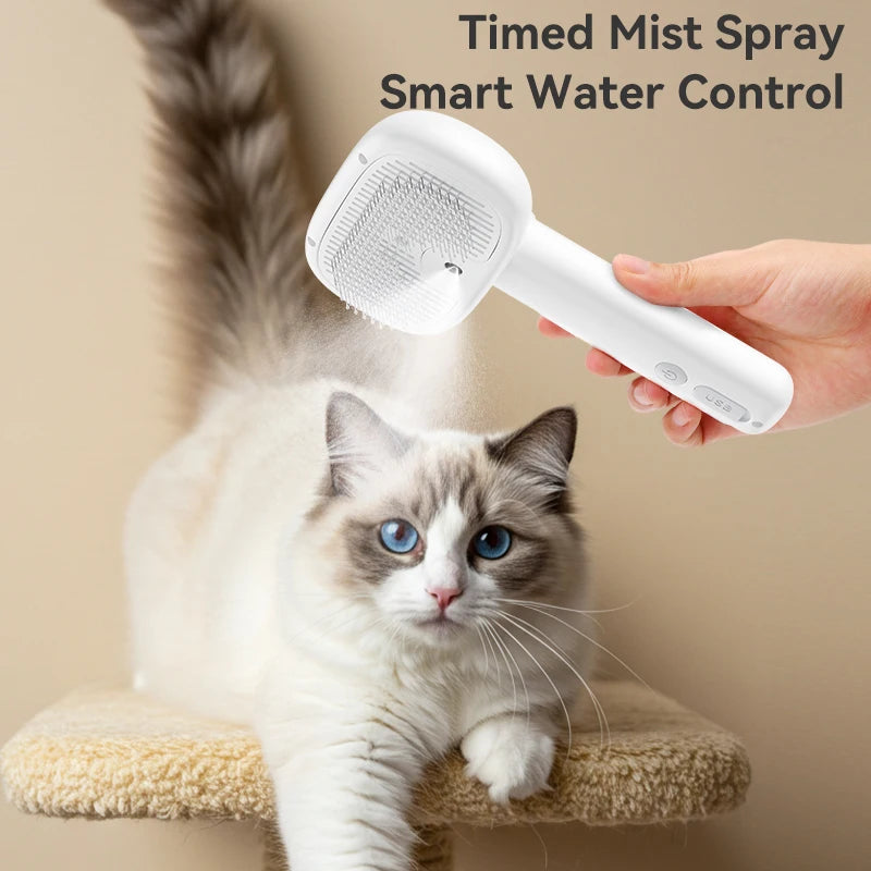 Cepillo de vapor eléctrico ROJECO para mascotas, cepillo pulverizador para perros y gatos, peine para eliminar el pelo de mascotas, herramienta de aseo para mascotas, cepillo de niebla de agua removedor de pelo