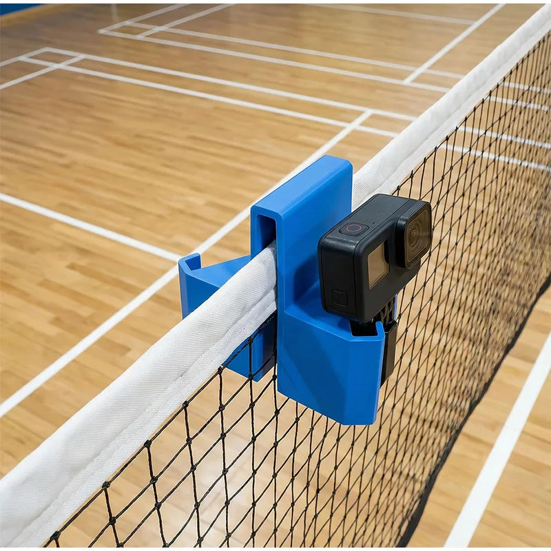Soporte de cámara práctico para red de tenis, fácil de montar, para deportes al aire libre, grabación de video, soporte para teléfono en vallas de bádminton, béisbol, tenis