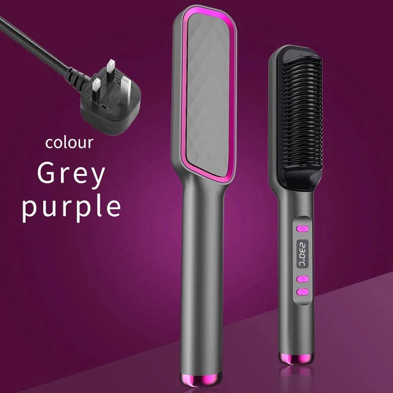 Sunny Hair: Electric Hot Comb Multifunctional Straight Hair Straightener Comb Negative Ion Anti-Scalding Styling Tool Straightening Brush
