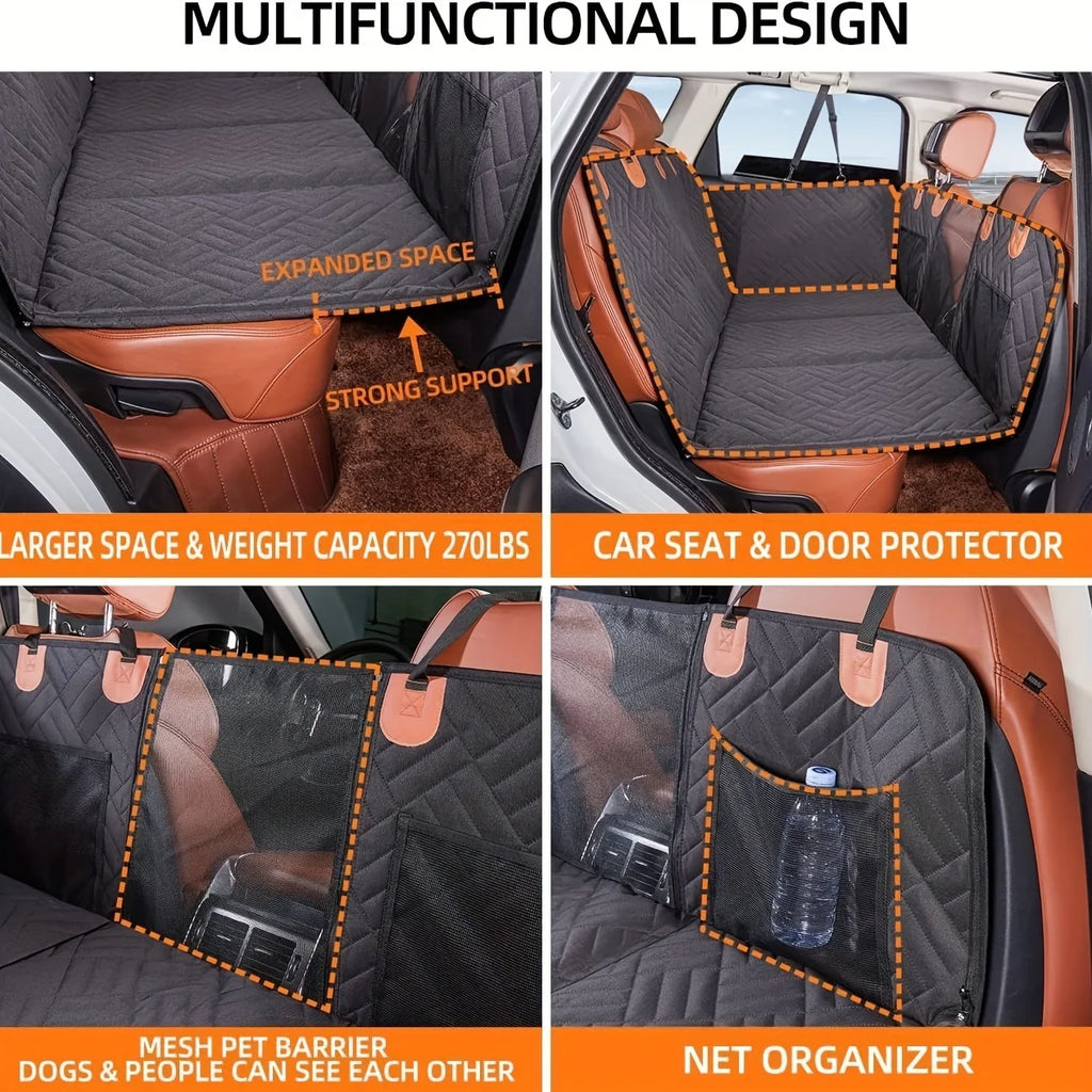 Funda de asiento de coche para perros, funda de asiento impermeable para mascotas, hamaca, a prueba de arañazos, antideslizante, duradera, suave, para asientos traseros de mascotas