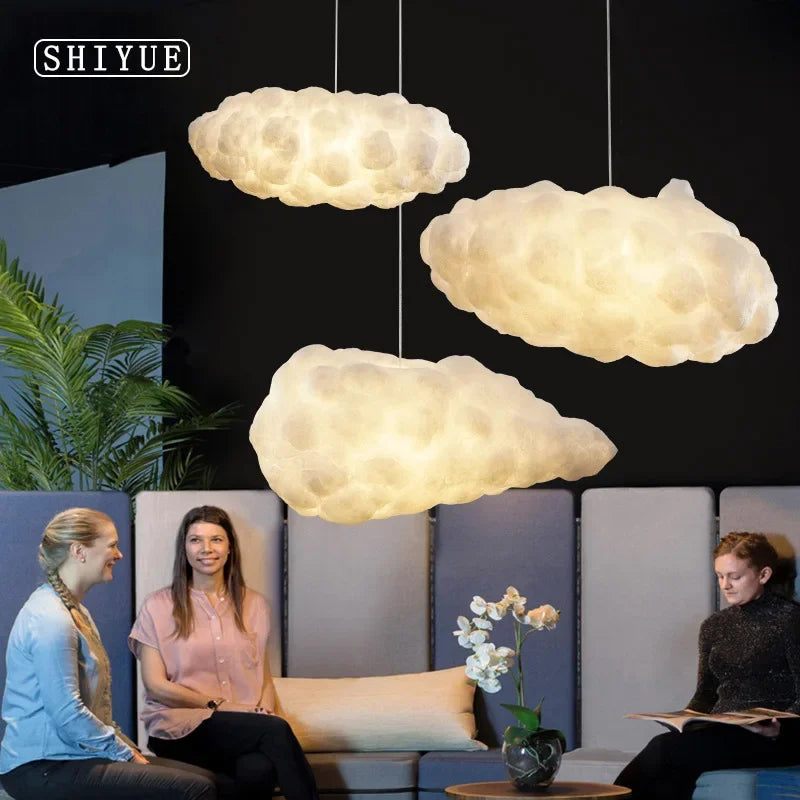Modern Cloud Chandelier Lamp Hanging Lamp White Pendant Lights for Coffee Shop Clothing Store Commercial Bedroom Living Room