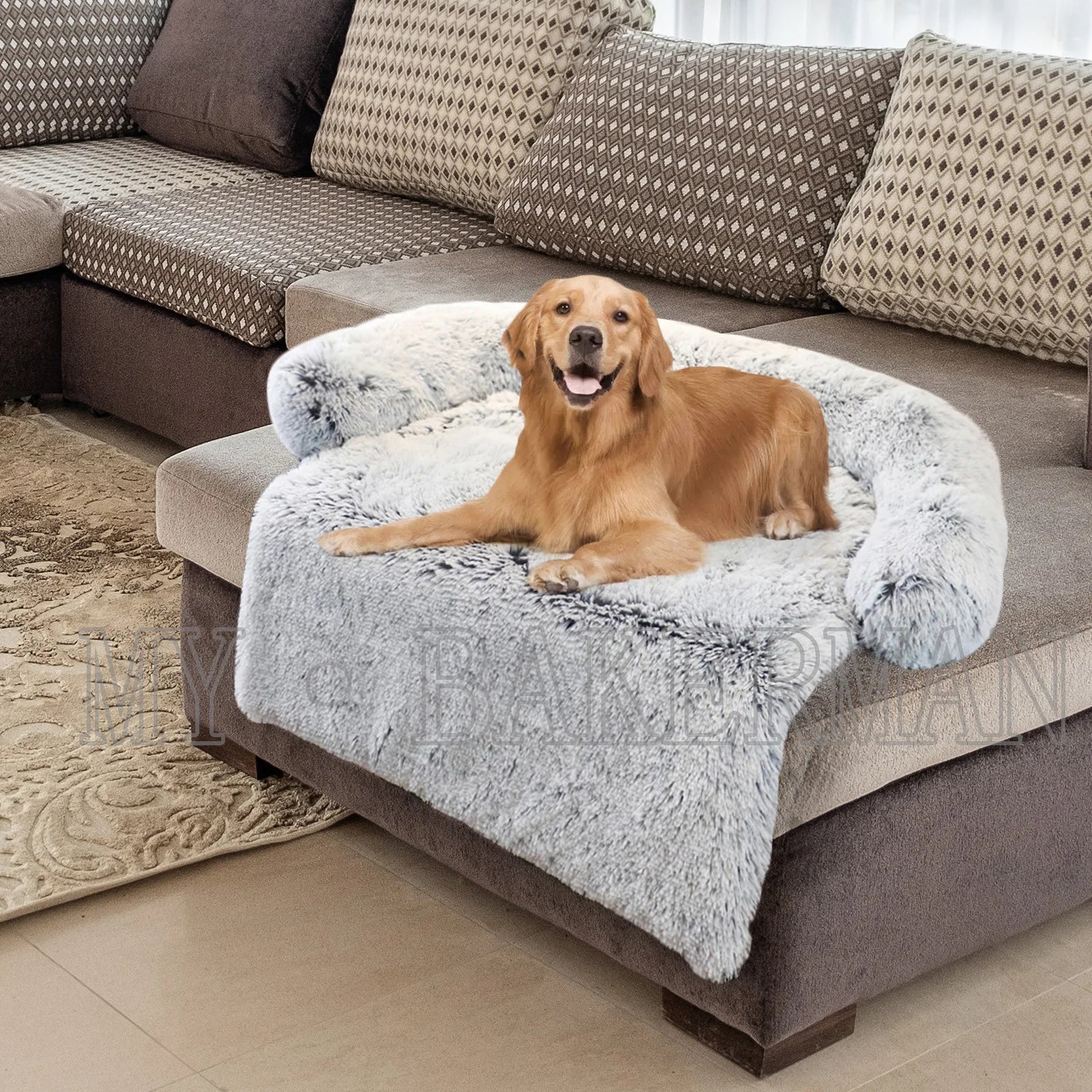 S-XXL Sofá Cama para Perros, Cama Calmante para Mascotas, Nido Cálido Lavable, Protector de Muebles Suave, Manta para Gatos, Cama Sofá para Perros Grandes