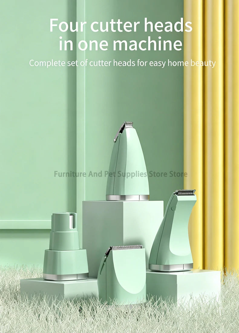 Nuevo Kit de herramientas de belleza multifuncional eléctrico 4 en 1 para mascotas Cortapelos recargable para perros y gatos Suministros para mascotas