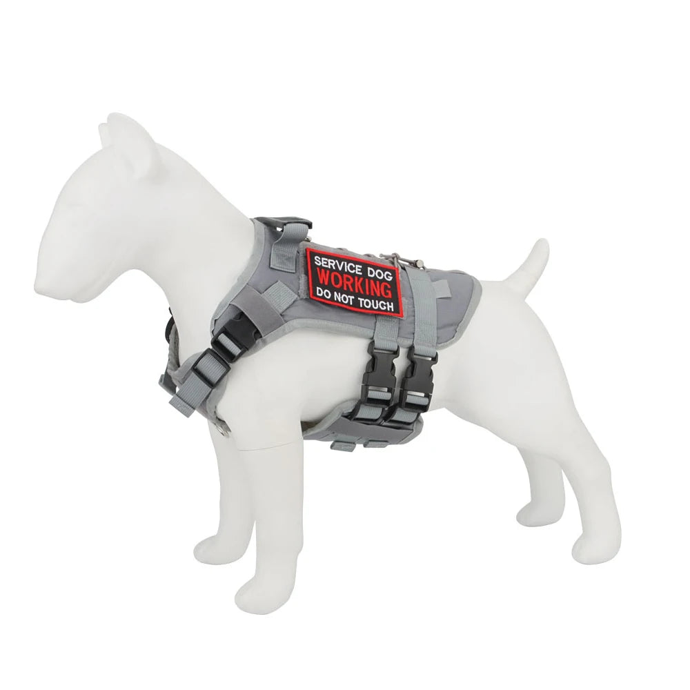 Arnés táctico para perro, chaleco de entrenamiento militar, arnés para mascotas para perros de servicio medianos, grandes y grandes