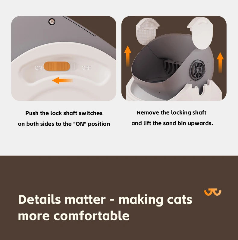 Pokpaw Smart Cat Litter Box 76L Large Automatic Self-cleaning Cats Litter Box Sandbox for cat Toilet Accessories Pet Supplies