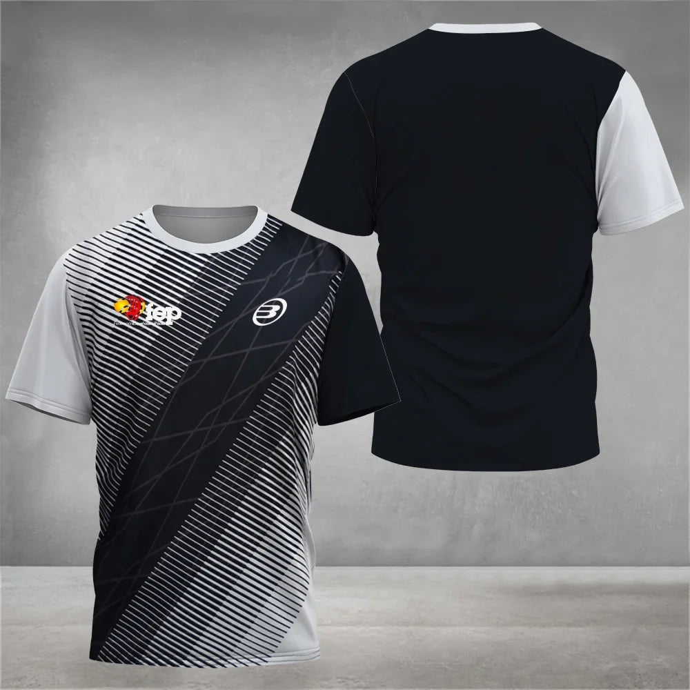 Cool Padel Camiseta Transpirable de Manga Corta Secado Rápido para Verano, Top de Calle para Hombre, Camiseta de Tenis para Exteriores, Nueva Colección Fitness