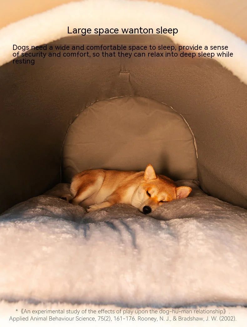 Cama para Perro Grande, Nido de Perro Grande de Invierno Cálido, Cama para Perro Desmontable y Lavable, Suministros para Mascotas de Tipo Casa de Perro Grande de Temporada, Nido para Gato