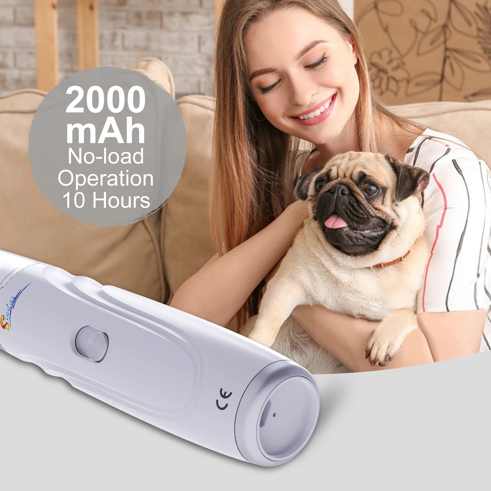 Lima de uñas eléctrica para perros USB recargable, cortauñas y limador de garras para mascotas sin dolor
