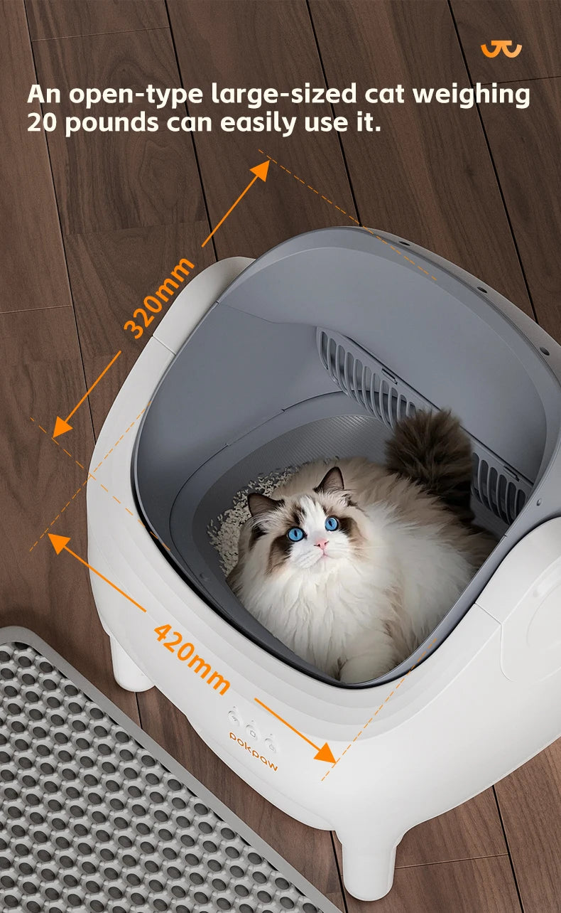 Arenero inteligente autolimpiante Pokpaw de 76 litros, arenero automático grande para gatos, accesorios para inodoro de gatos, artículos para mascotas