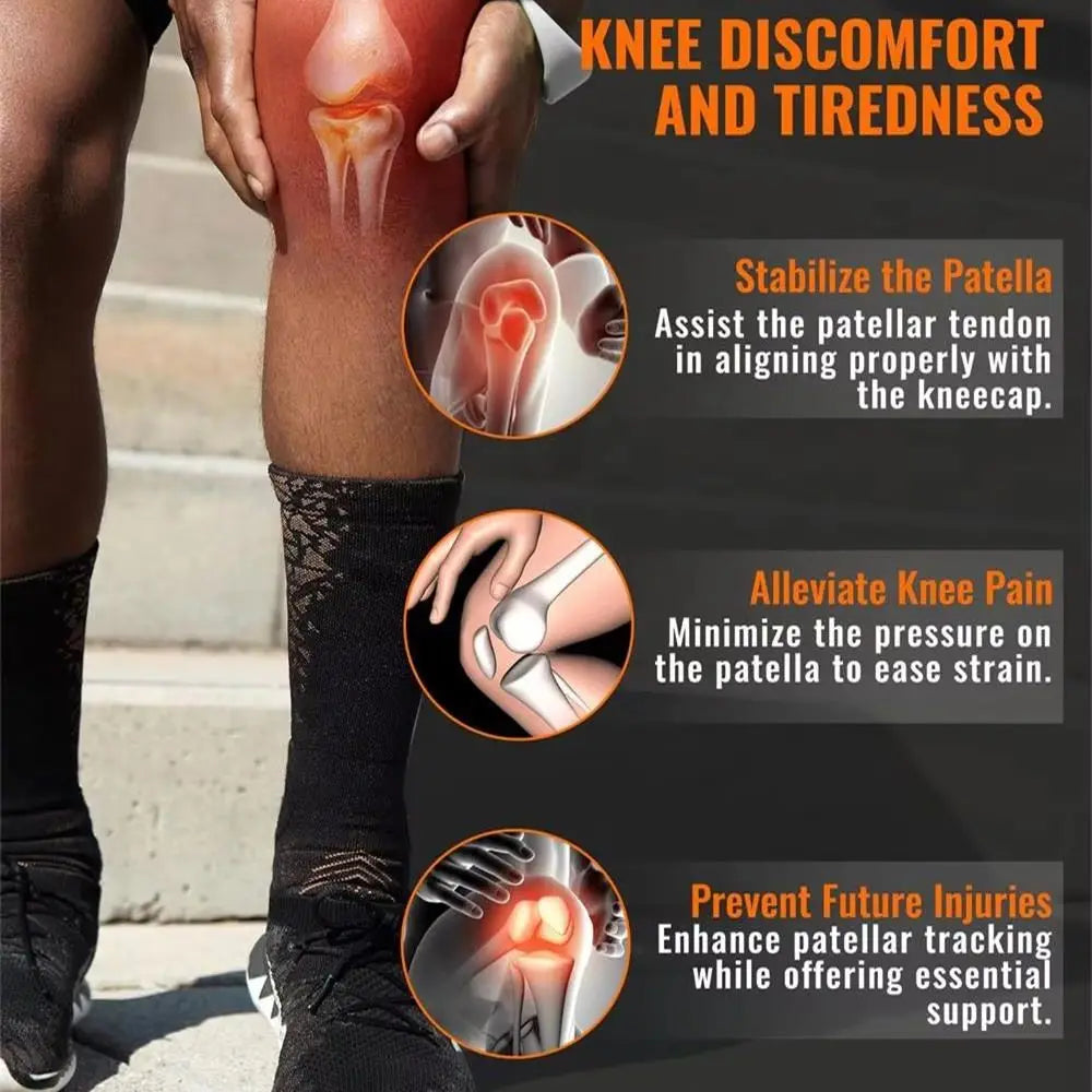 Cinturón de soporte para tendón rotuliano, Alivio del dolor de rodilla y soporte estabilizador de rótula, Adecuado para senderismo, fútbol, baloncesto