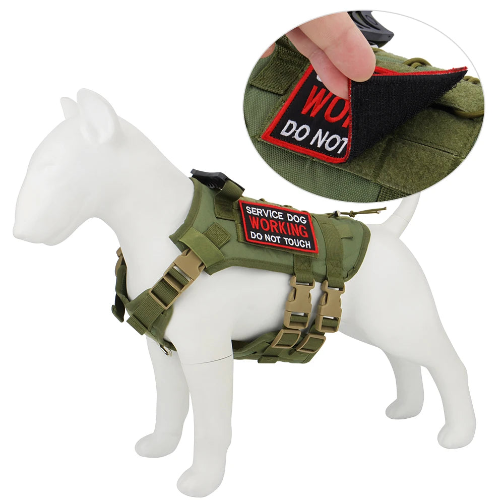 Arnés táctico para perro, chaleco de entrenamiento militar, arnés para mascotas para perros de servicio medianos, grandes y grandes