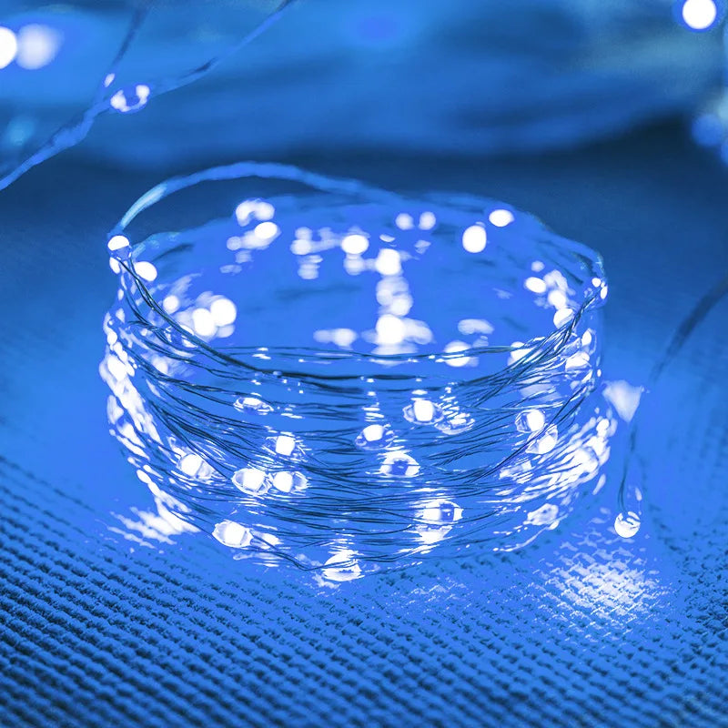 Guirnalda de luces LED 1/2/3/5/10M Impermeable Luces de cadena Decoración navideña Luces de hadas Luces de cadena para exteriores Jardín Navidad