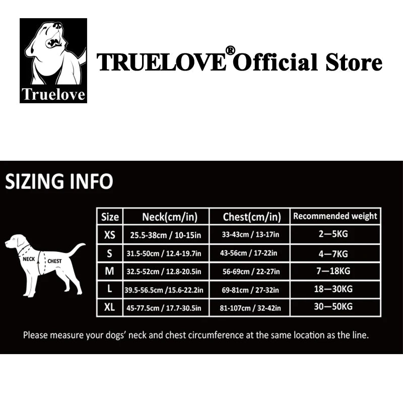 Arnés para mascotas TRUE LOVE, sin tirones, nailon reflectante, arnés para perros, ajustable, control cómodo, fácil de poner, brillante Truelove TLH5654