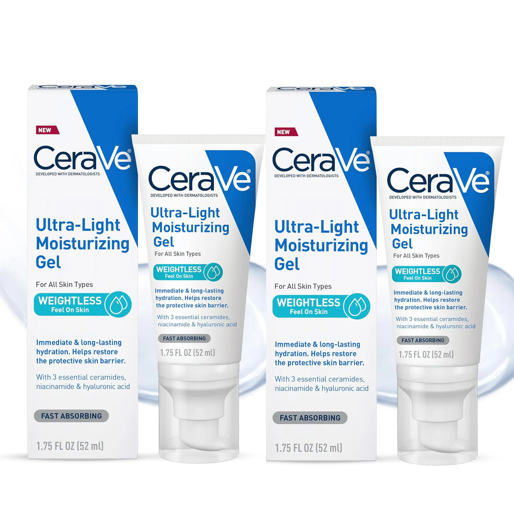 CeraVe Gel Hidratante Facial Ultraligero con Ceramidas Niacinamida Ácido Hialurónico Sin Aceite Sin Fragancia 1.75 FL Oz