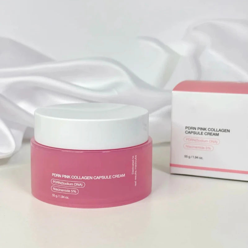Sunny Skin: PDRN Pink Collagen Capsule Cream con crema de niacinamida para tono de piel irregular, crema hidratante facial ligera, crema coreana original