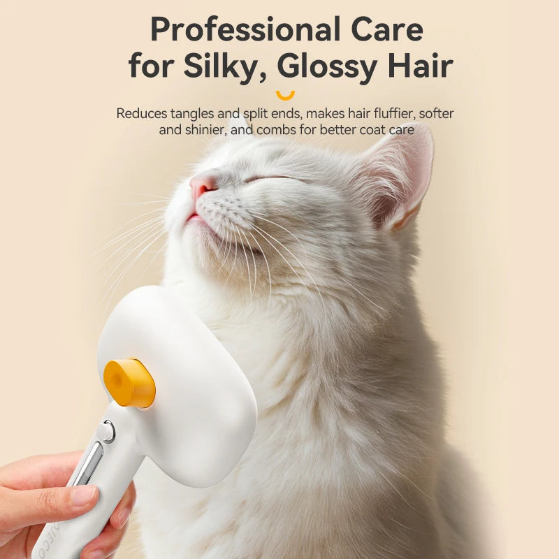 Cepillo de vapor eléctrico ROJECO para mascotas, cepillo pulverizador para perros y gatos, peine para eliminar el pelo de mascotas, herramienta de aseo para mascotas, cepillo de niebla de agua removedor de pelo
