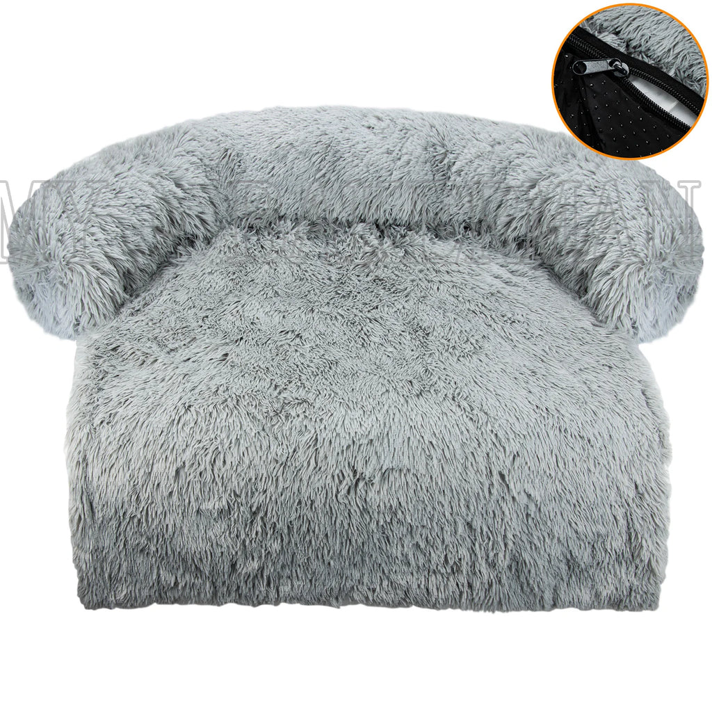 S-XXL Sofá Cama para Perros, Cama Calmante para Mascotas, Nido Cálido Lavable, Protector de Muebles Suave, Manta para Gatos, Cama Sofá para Perros Grandes