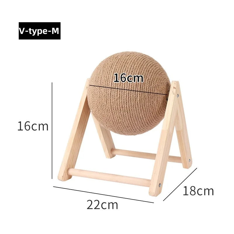 Juguete de bola rascador para gatos, cuerda de sisal para gatitos, tabla de moler patas, rascador para gatos, juguete resistente al desgaste para mascotas, muebles
