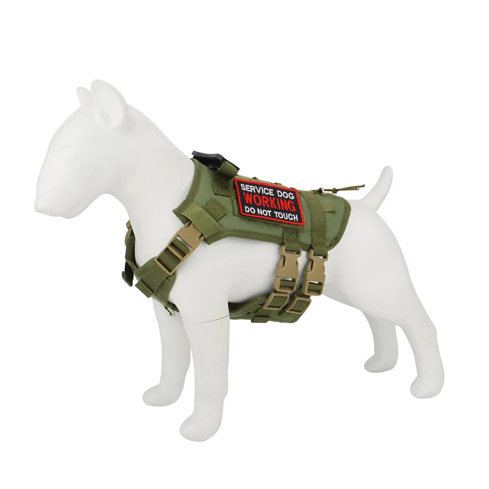 Arnés táctico para perro, chaleco de entrenamiento militar, arnés para mascotas para perros de servicio medianos, grandes y grandes