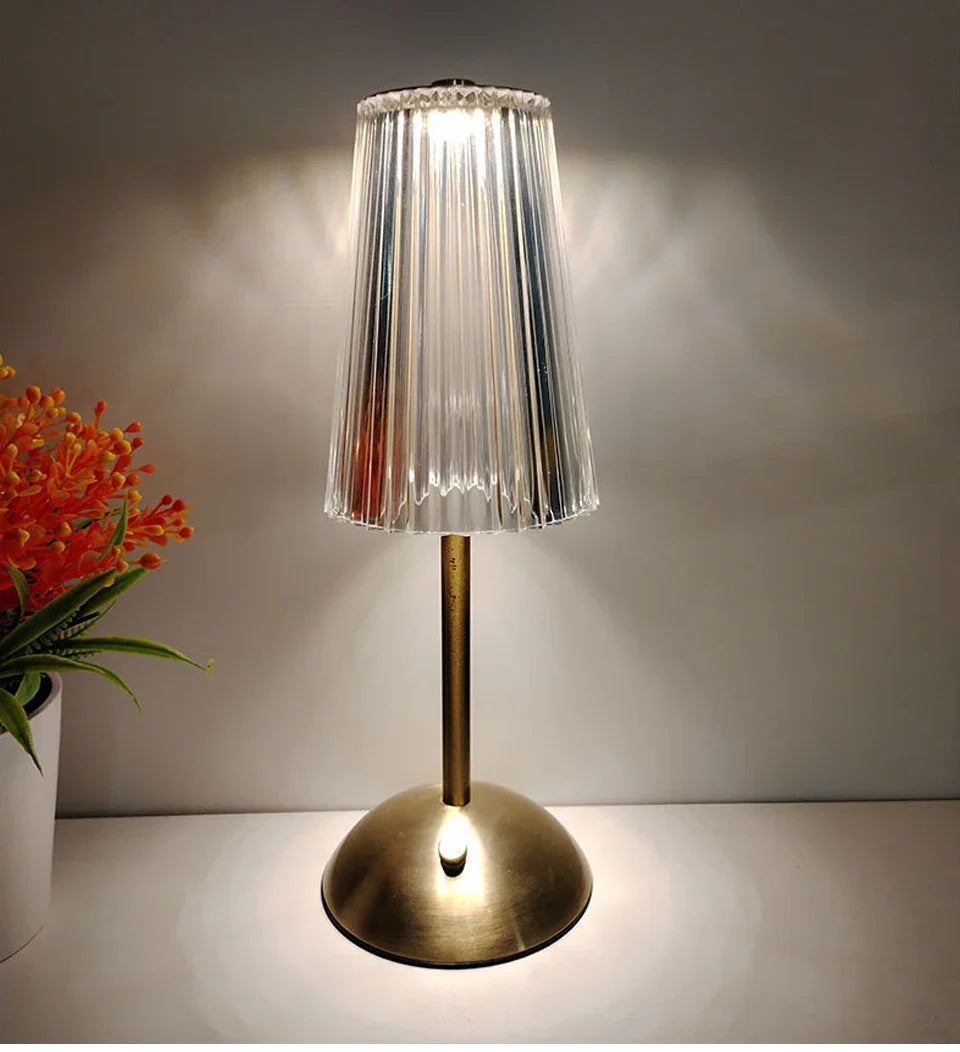 Lámpara de mesa LED recargable por USB con atenuación táctil, luz ambiental para cafetería/bar, luz nocturna de lectura con protección ocular, decoración para dormitorio
