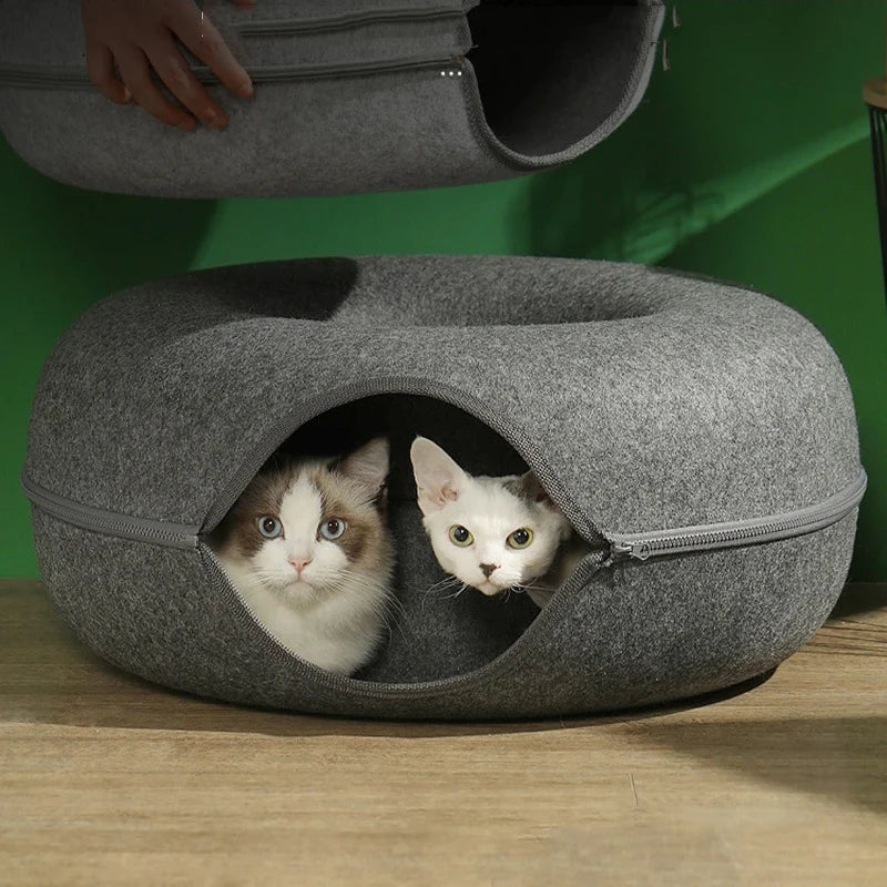 Cama para gatos Donut, túnel para gatos, juguetes para gatitos, cesto para gatos, juguete interactivo, equipo deportivo para gatitos, juguete de entrenamiento para gatos, casa para gatos