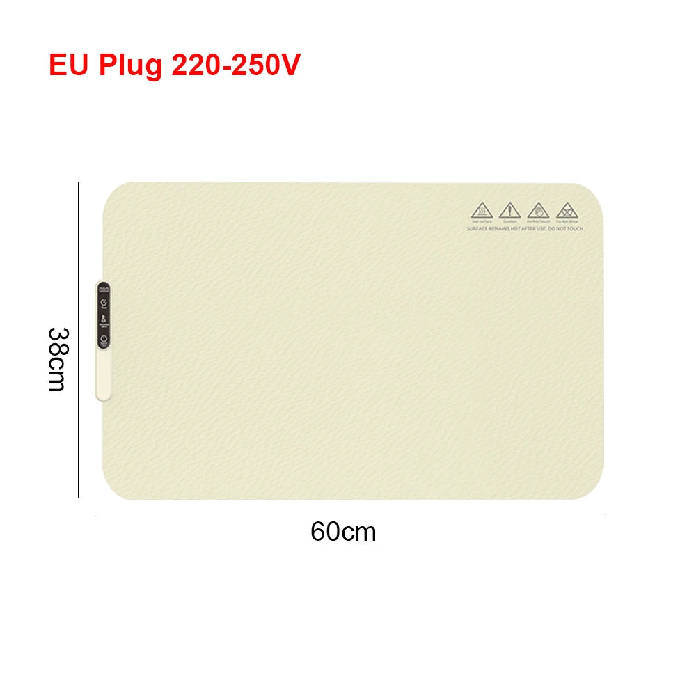Electric Heating Plate Food Warmer Mat Silicone Dining Table Fast Warming Food Coffee Heater Tray Foldable Food Warming Plate