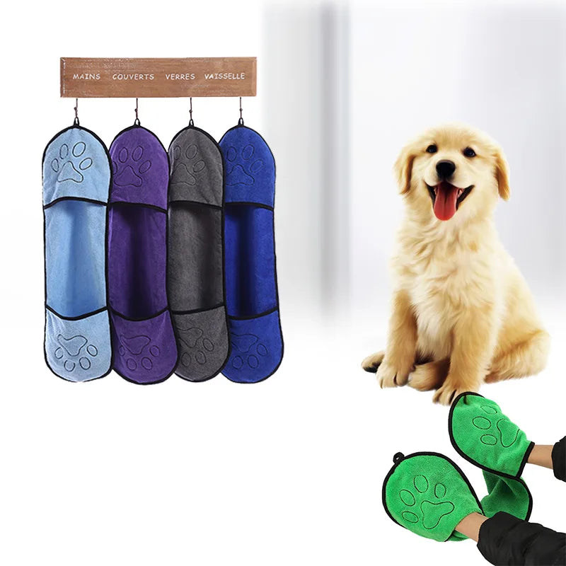 Toalla para mascotas de secado rápido, toalla para perros, albornoz, fibra suave, absorbente, toalla de baño para gatos, paño de limpieza conveniente para mascotas, accesorios para mascotas