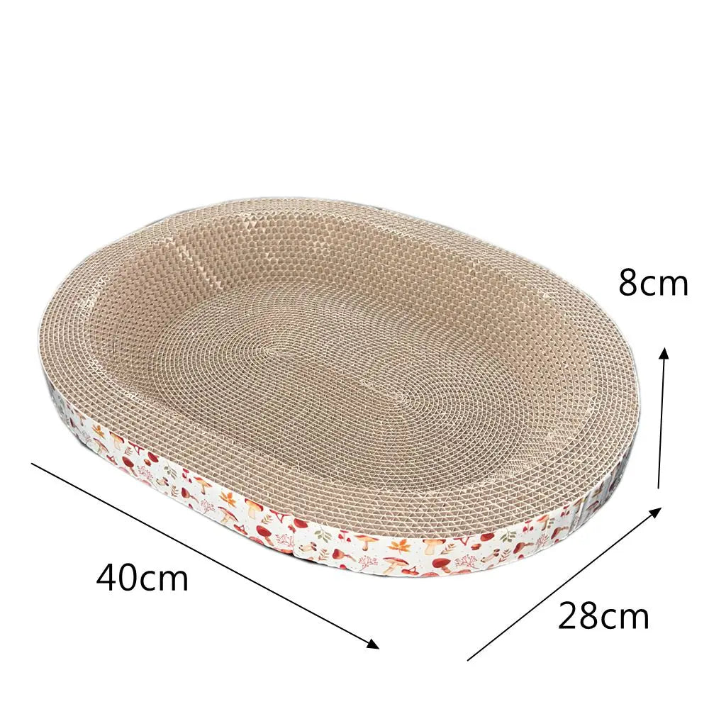 Tabla de rascado para gatos, protege los muebles, juguetes para afilar garras, nido de gato de papel corrugado ovalado resistente al desgaste, accesorios para gatos