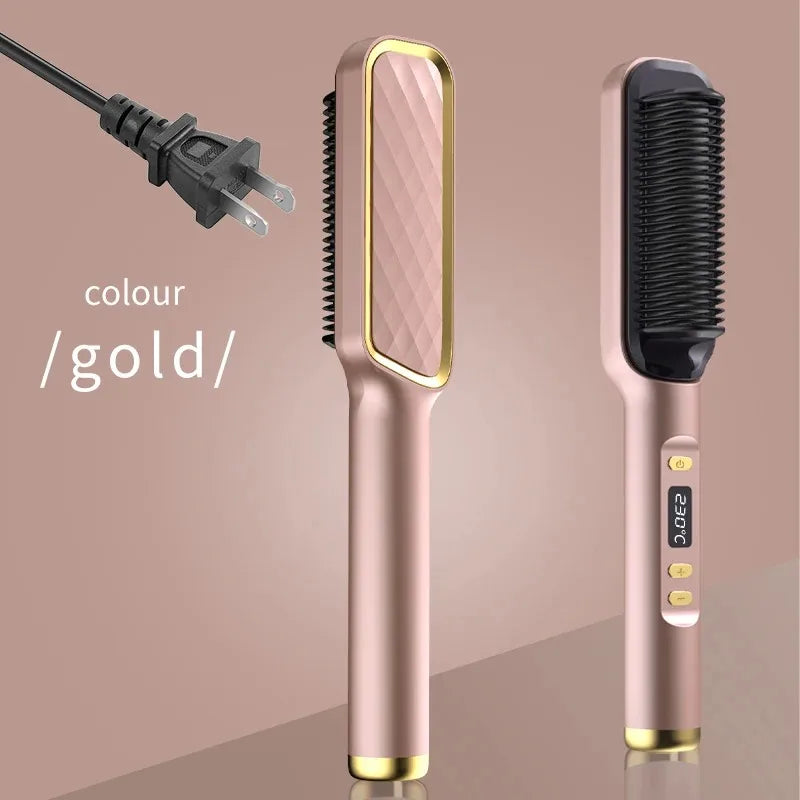 Sunny Hair: Electric Hot Comb Multifunctional Straight Hair Straightener Comb Negative Ion Anti-Scalding Styling Tool Straightening Brush
