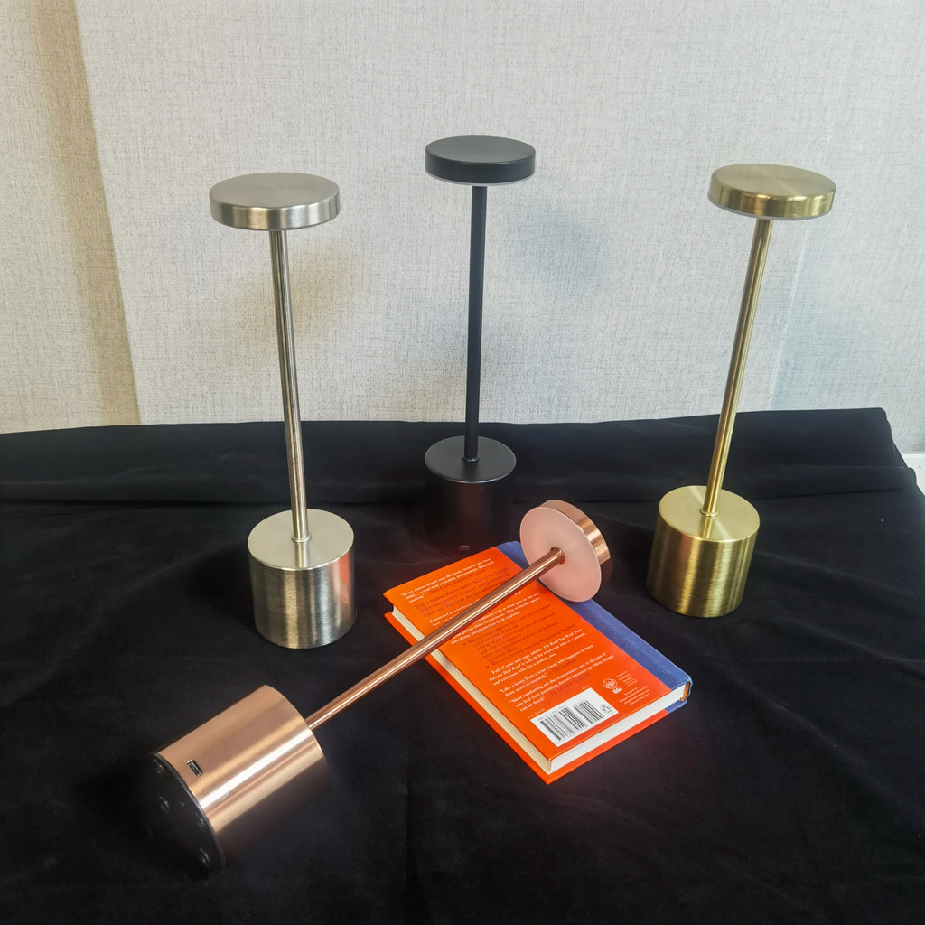Lámpara de mesa clásica, luz nocturna recargable por USB, 3 colores, regulable, táctil, lámpara de escritorio, lámpara de mesita de noche, cafetería, club