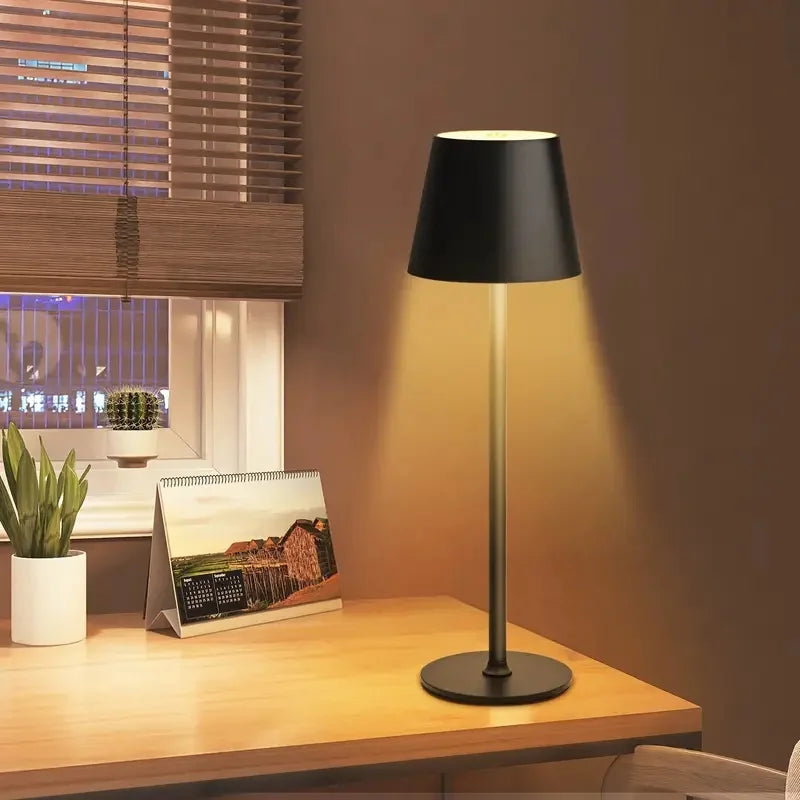 Lámpara de mesa LED nórdica, recargable, táctil, regulable, para dormitorio, comedor, cafetería, decoración sencilla para el hogar.