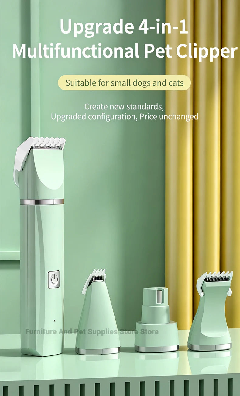 Nuevo Kit de herramientas de belleza multifuncional eléctrico 4 en 1 para mascotas Cortapelos recargable para perros y gatos Suministros para mascotas