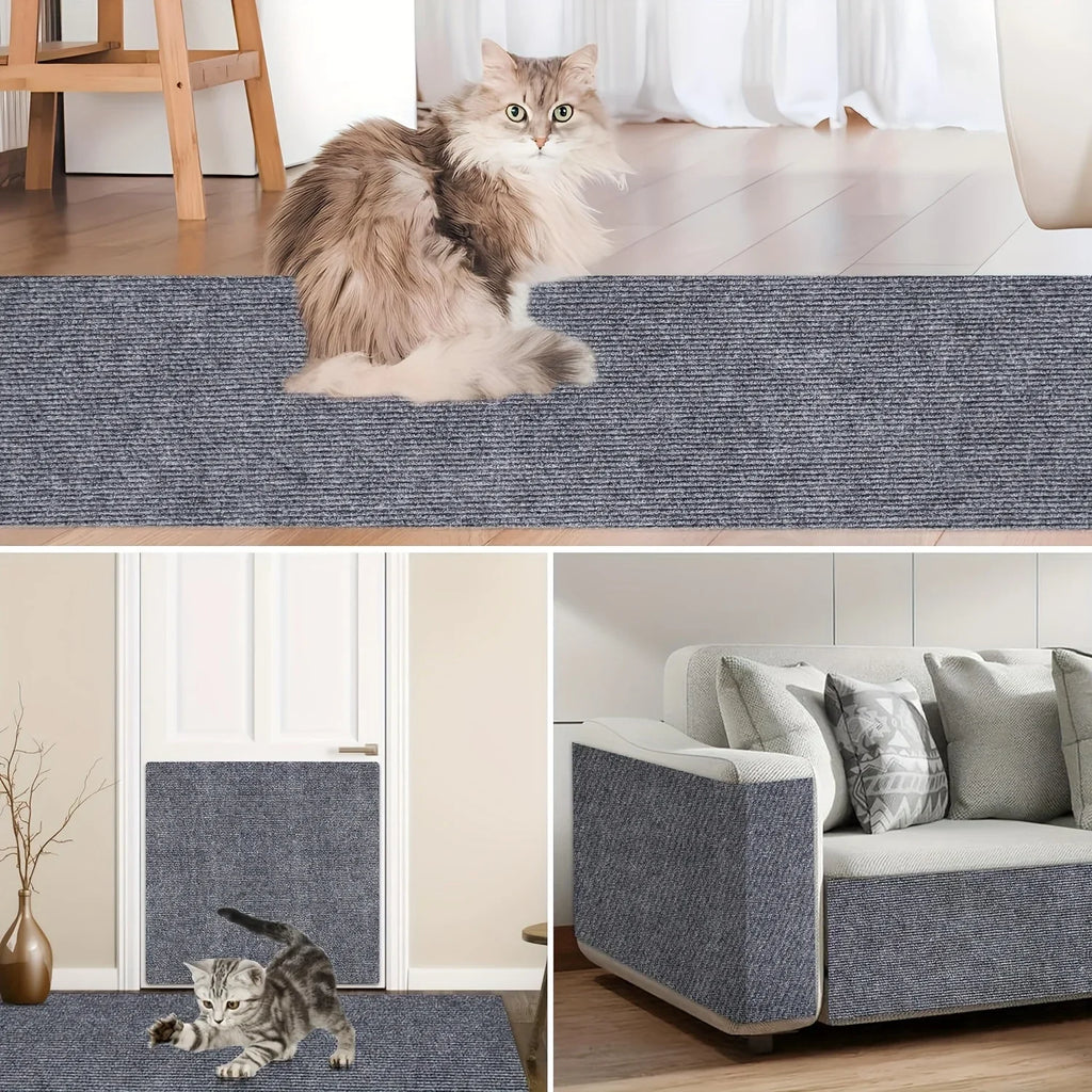 40x300cm Cat Scratcher Sofa Protector Cats Scratcher Pad Board Protection Trimmable Self-adhesive Carpet DIY Cat Scratch Mat