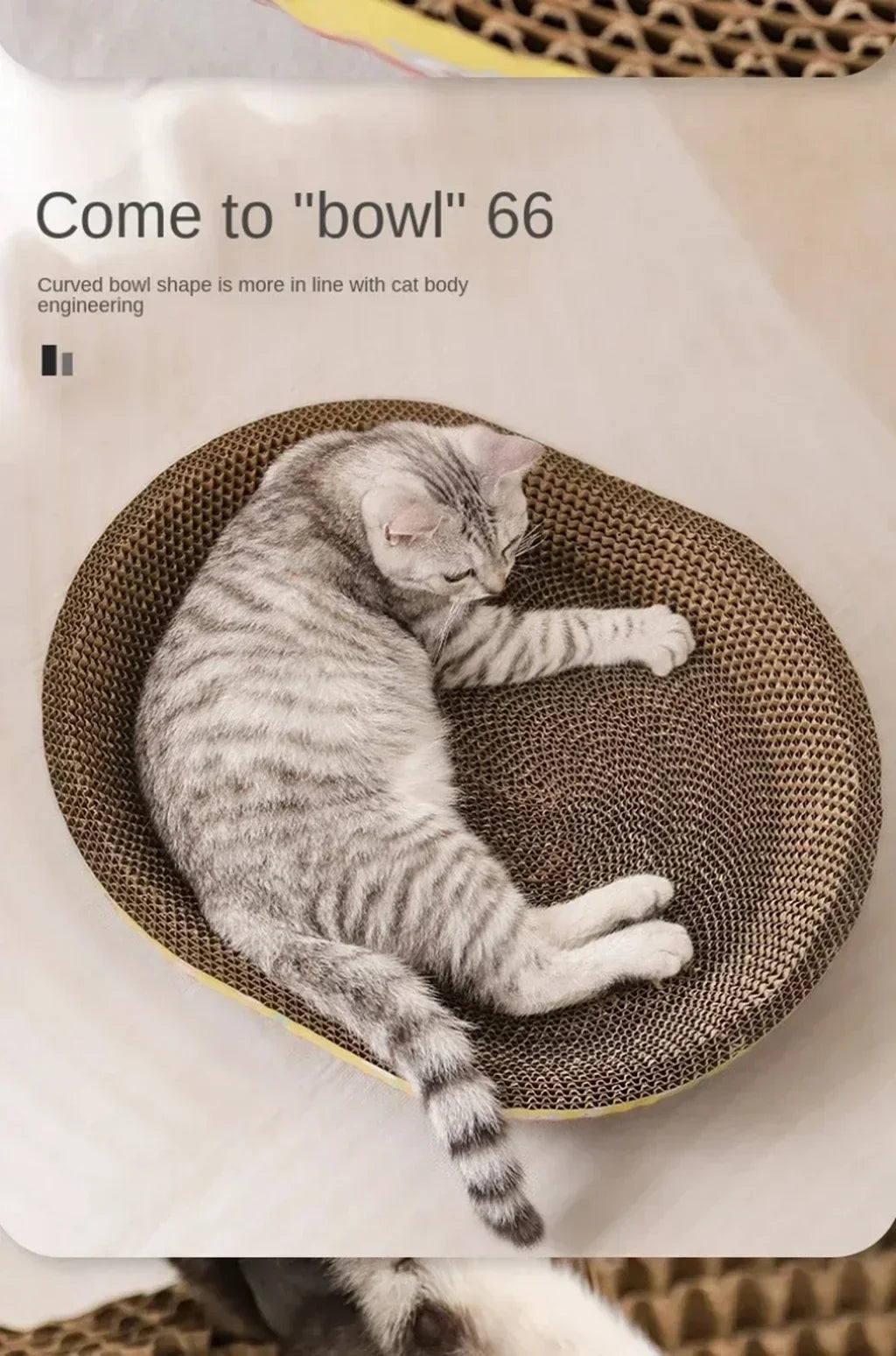 Tabla de rascado para gatos, protege los muebles, juguetes para afilar garras, nido de gato de papel corrugado ovalado resistente al desgaste, accesorios para gatos