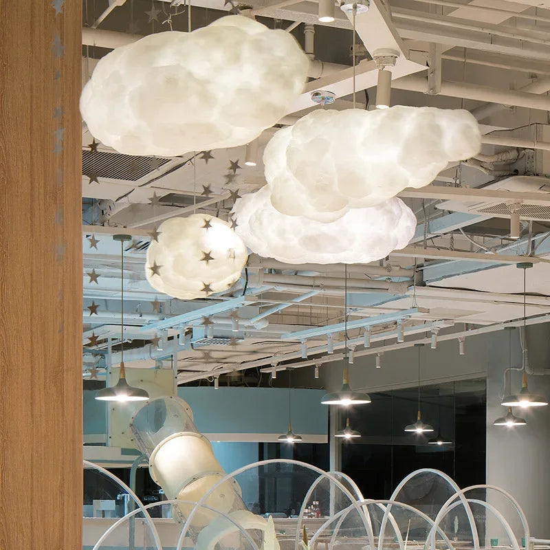 Modern Cloud Chandelier Lamp Hanging Lamp White Pendant Lights for Coffee Shop Clothing Store Commercial Bedroom Living Room