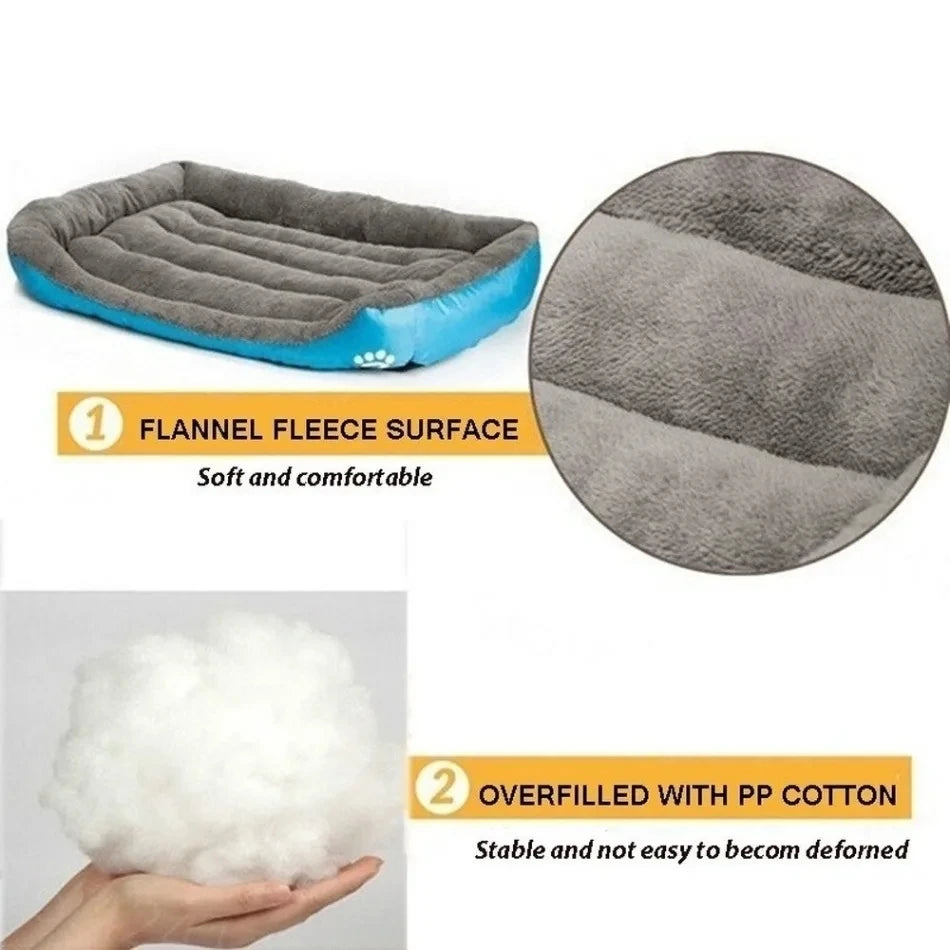 Sofá suave cuadrado grande para perros, casa elástica para perros, cojín, cama cálida de invierno para perros medianos, lavable, accesorios para casa de gatos.