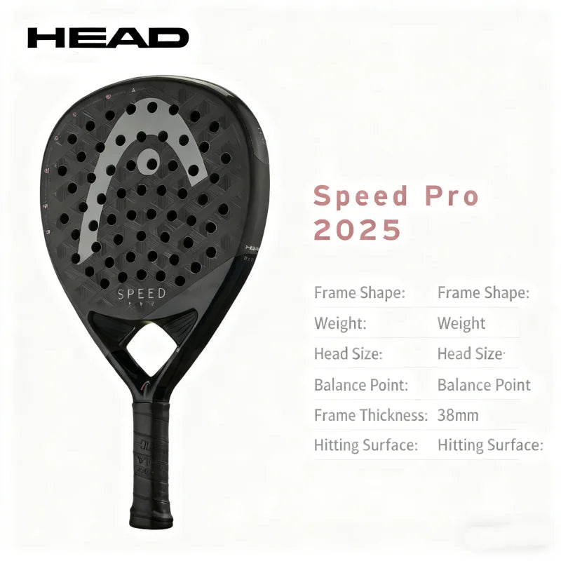 Raqueta de pádel de fibra de carbono HEAD Tennis Serie SPEED Raqueta de pádel para adulto Forma de lágrima Nueva raqueta de pádel 2025