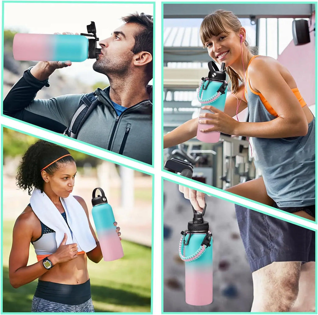 Steel Large Sports Vacuum Water Bottle Set 64oz 2L Double Wall Cooler Water Vacuum Flask With Bag