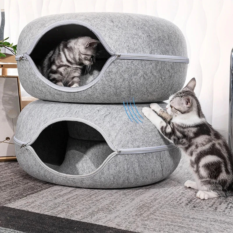 Cama para gatos Donut, túnel para gatos, juguetes para gatitos, cesto para gatos, juguete interactivo, equipo deportivo para gatitos, juguete de entrenamiento para gatos, casa para gatos