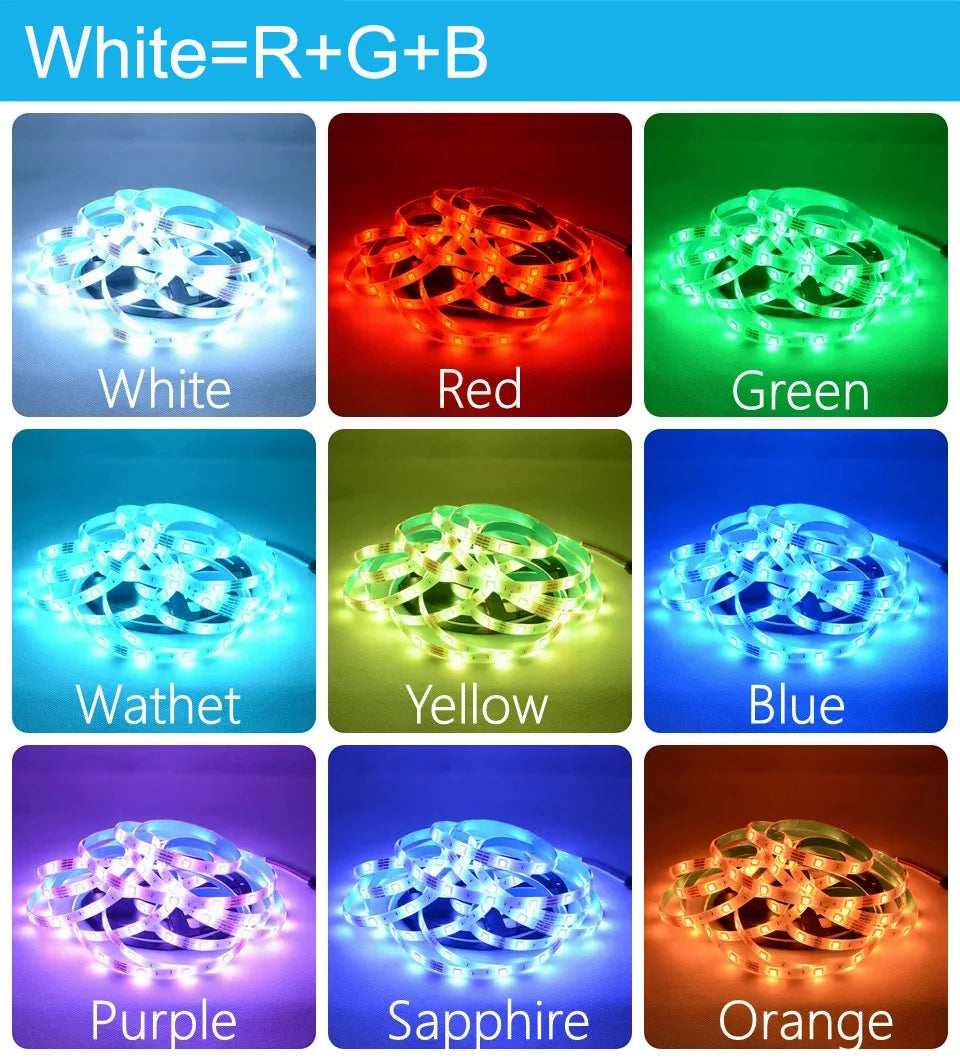 Smart Led Lights Strip TV Smart Bedroom Lighting Bluetooth Usb Led Strip Rgb 5V Adhesive Led Tape 5050 Wall Room Decoration