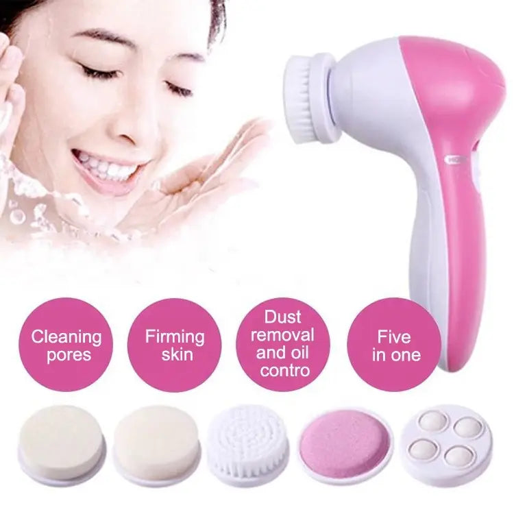 Eléctrico 5 EN 1 Limpiador Facial Eléctrico Cepillo Máquina de Lavado Spa Cuidado de la Piel Masaje Limpieza de Puntos Negros Herramientas Limpiadoras Faciales