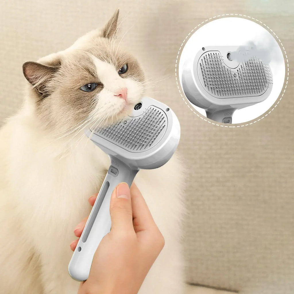 Cepillo para perros al vapor, cepillo eléctrico rociador para gatos, cepillo vaporizador 3 en 1 para perros para masajes, cuidado de mascotas, eliminación de pelo enredado y suelto