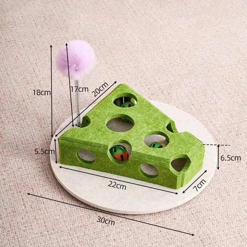 Juguete para gatos con laberinto, caja de fieltro con agujeros y pelota con cascabel, juguete interactivo divertido para gatitos, suministros para gatos